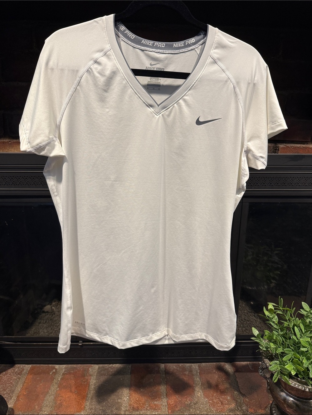 Nike White Short-Sleeve V-Neck Performance Tee